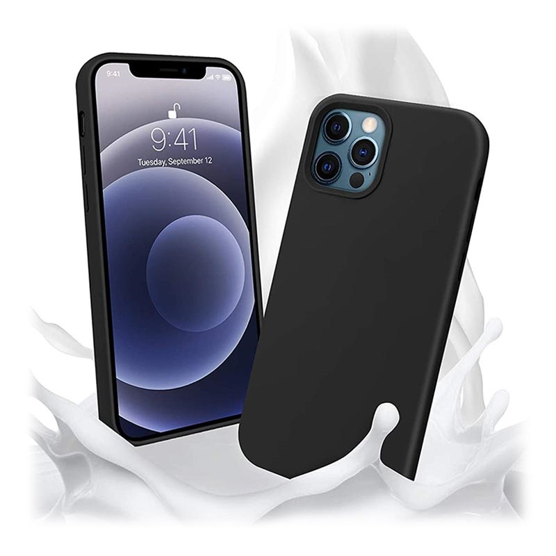 Coque iPhone 13 Pro Max en Silicone Liquide Premium - Noir