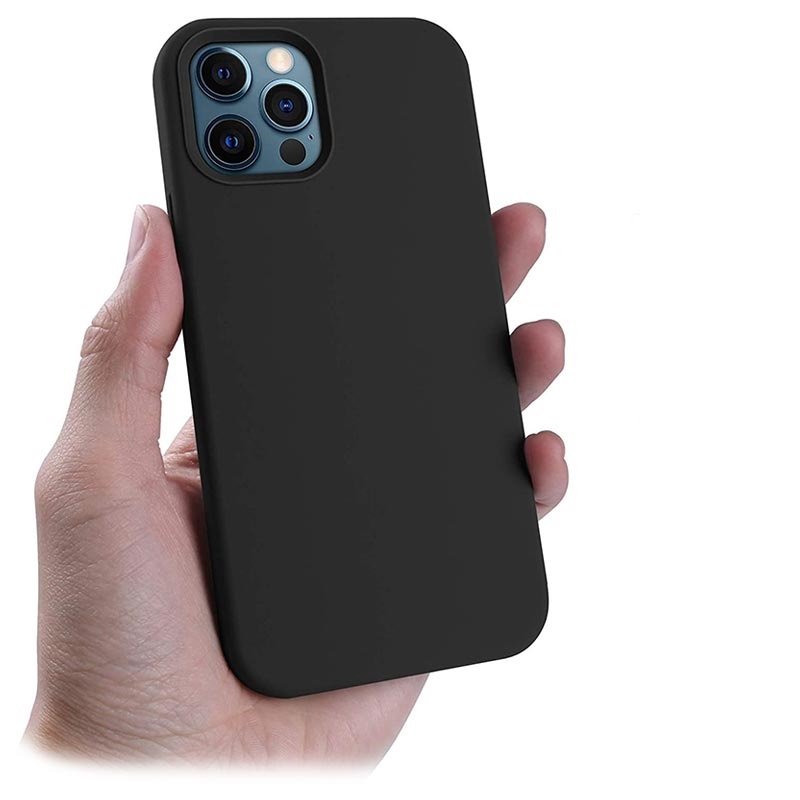 Coque iPhone 13 Pro Max en Silicone Liquide Premium - Noir