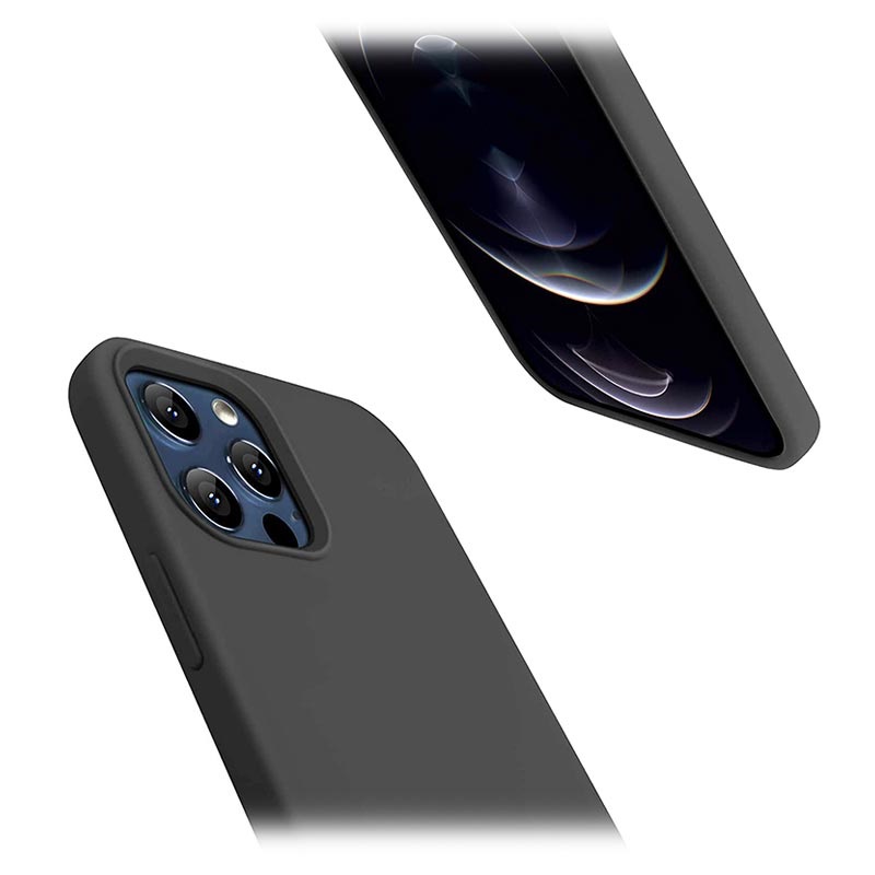 Coque iPhone 13 Pro Max en Silicone Liquide Premium - Noir