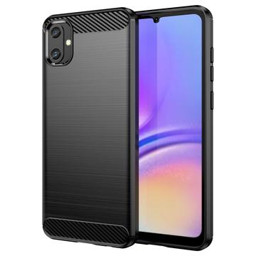 Coque Samsung Galaxy A05 en TPU Brossé - Fibre de Carbone - Noire