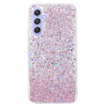 Coque Samsung Galaxy A05s en TPU Glitter Flakes - Rose