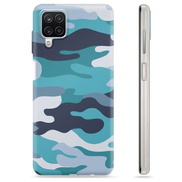 Coque Samsung Galaxy A12 en TPU - Camouflage Bleu