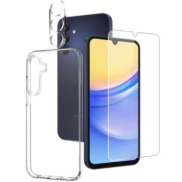 Kit de protection 3-en-1 Samsung Galaxy A15 Northjo - Transparent