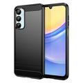 Coque Samsung Galaxy A16 en TPU Brossé - Fibre de Carbone - Noire