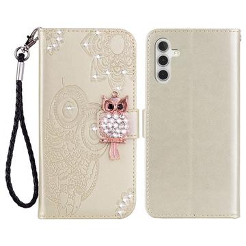 Etui Samsung Galaxy A25 Hibou Strass - Doré