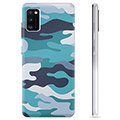 Coque Samsung Galaxy A41 en TPU - Camouflage Bleu