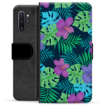 Étui Portefeuille Premium Samsung Galaxy Note10+ - Fleurs Tropicales