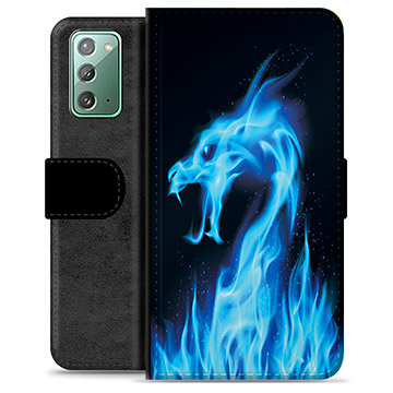 Étui Portefeuille Premium Samsung Galaxy Note20 - Dragon Feu Bleu