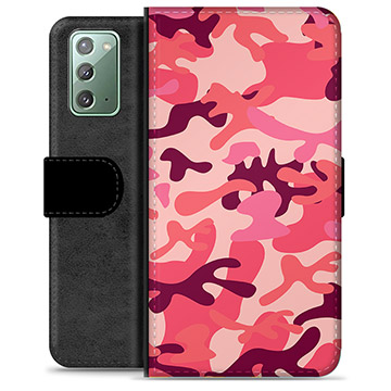 Étui Portefeuille Premium Samsung Galaxy Note20 - Camouflage Rose