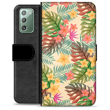 Étui Portefeuille Premium Samsung Galaxy Note20 - Fleurs Roses