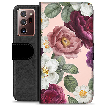 Étui Portefeuille Premium Samsung Galaxy Note20 Ultra - Fleurs Romantiques