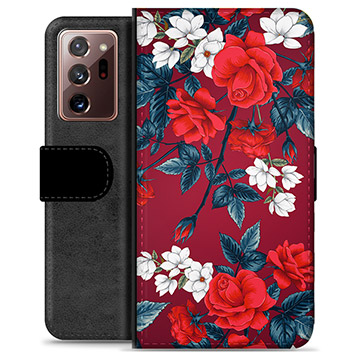 Étui Portefeuille Premium Samsung Galaxy Note20 Ultra - Fleurs Vintage