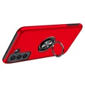 Coque Samsung Galaxy S21 FE 5G Magnétique avec Support Bague - Rouge