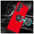 Coque Samsung Galaxy S21 FE 5G Magnétique avec Support Bague - Rouge