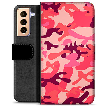 Étui Portefeuille Premium Samsung Galaxy S21+ 5G - Camouflage Rose