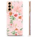 Coque Samsung Galaxy S21+ 5G en TPU - Fleurs à L'aquarelle