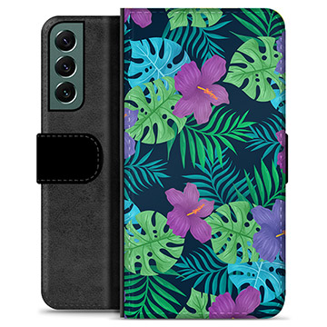 Étui Portefeuille Premium Samsung Galaxy S22+ 5G - Fleurs Tropicales