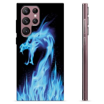 Coque Samsung Galaxy S22 Ultra 5G en TPU - Dragon Feu Bleu