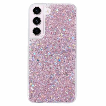 Coque Samsung Galaxy S23 en TPU Glitter Flakes - Rose