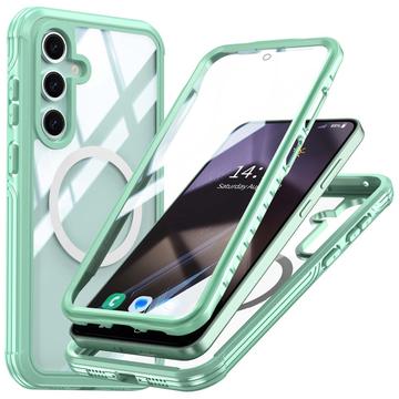 Étui magnétique Samsung Galaxy S24 FE avec protection d\'écran en verre trempé - Compatible MagSafe - Vert