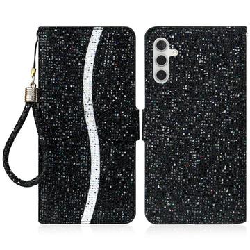 Étui portefeuille stylisé à paillettes pour Samsung Galaxy S24 FE - Noir