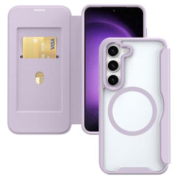 Étui à rabat Samsung Galaxy S24 avec fente pour carte - Compatible MagSafe - Violet