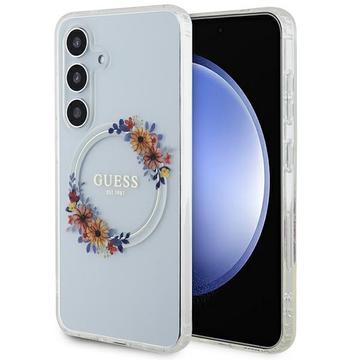 Coque Samsung Galaxy S24 Guess IML Flowers Wreath - Compatible MagSafe