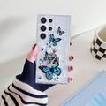 Coque Samsung Galaxy S24 Ultra en TPU Butterfly avec support d'anneau - Bleu foncé