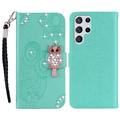 Etui Samsung Galaxy S24 Ultra Hibou Strass - Cyan