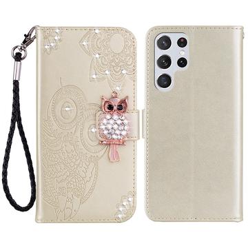 Etui Samsung Galaxy S24 Ultra Hibou Strass - Doré