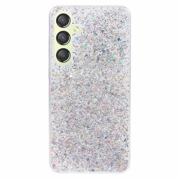 Coque Samsung Galaxy S24+ en TPU Glitter Flakes - Argenté