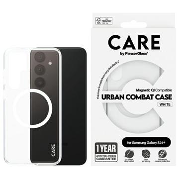 Coque Samsung Galaxy S24+ PanzerGlass Care Transparent Urban Combat - Compatible MagSafe - Blanche