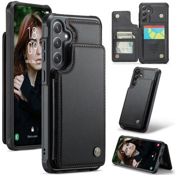 Étui Caseme C22 Samsung Galaxy S25 avec portefeuille de cartes protégé par RFID - Noir