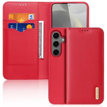 Etui Portefeuille Samsung Galaxy S25 en Cuir Dux Ducis Hivo - Rouge