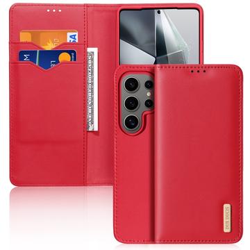 Etui Portefeuille Samsung Galaxy S25 Ultra en Cuir Dux Ducis Hivo - Rouge