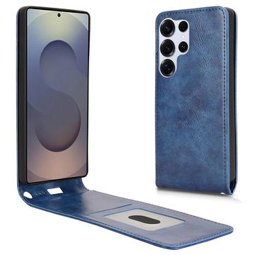 Étui à Rabat Vertical Samsung Galaxy S25 Ultra avec Porte-Cartes - Bleu Foncé