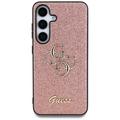 Coque Samsung Galaxy S25+ Guess Fixed Glitter 4G Metal Logo - Rose