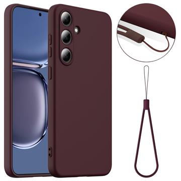 Coque Samsung Galaxy S25+ en Silicone Liquide - Compatible MagSafe - Vin Rouge