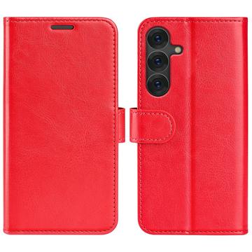 Étui Portefeuille Samsung Galaxy S25+ avec Fermeture Magnétique - Rouge