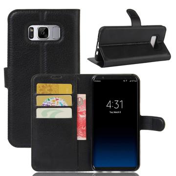 Étui Portefeuille Samsung Galaxy S8 avec Fermeture Magnétique - Noir