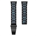 Bracelet en Acier Inoxydable Samsung Galaxy Watch4/Watch4 Classic - Bleu Foncé / Noir