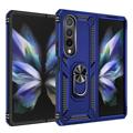 Coque Hybride Samsung Galaxy Z Fold4 5G avec Béquille en Métal - Bleue