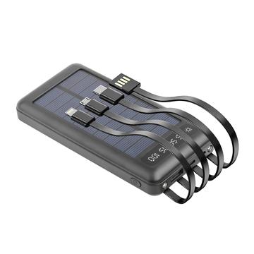 Setty SLR-100 Banque d\'énergie solaire 4-en-1 10000mAh - Noir