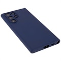 Coque Samsung Galaxy S22 Ultra 5G en Silicone Silky - Bleue Foncé