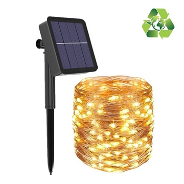 Guirlandes Lumineuses Solaires Étanches IP67 à LED - 32m - Jaune