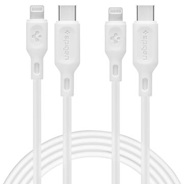 Spigen DuraSync MFi USB-C to Lightning Câble - 2-Pack, 100cm - Blanc