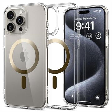 Coque iPhone 15 Pro Spigen Ultra Hybrid Mag - Doré / Claire