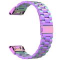 Bracelet en acier inoxydable pour Garmin QuickFit 22mm / Garmin Fenix 7 / 7 Pro / 6 Three Beads Watch Band - Multicolore