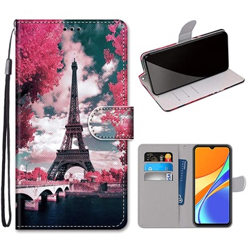 Étui Portefeuille Xiaomi Redmi 9C, Redmi 9C NFC - Série Style - Tour Eiffel