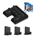 TP4-882 Support vertical avec ventilateur de refroidissement Station de charge double pour Sony Playstation PS4/PS4 Slim/PS4 Pro